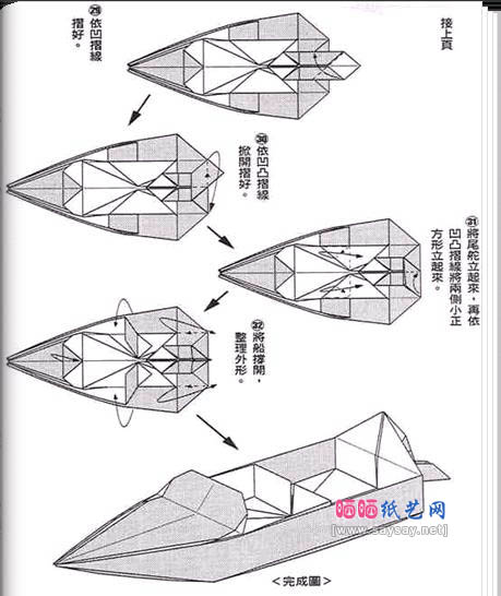 汽艇折纸